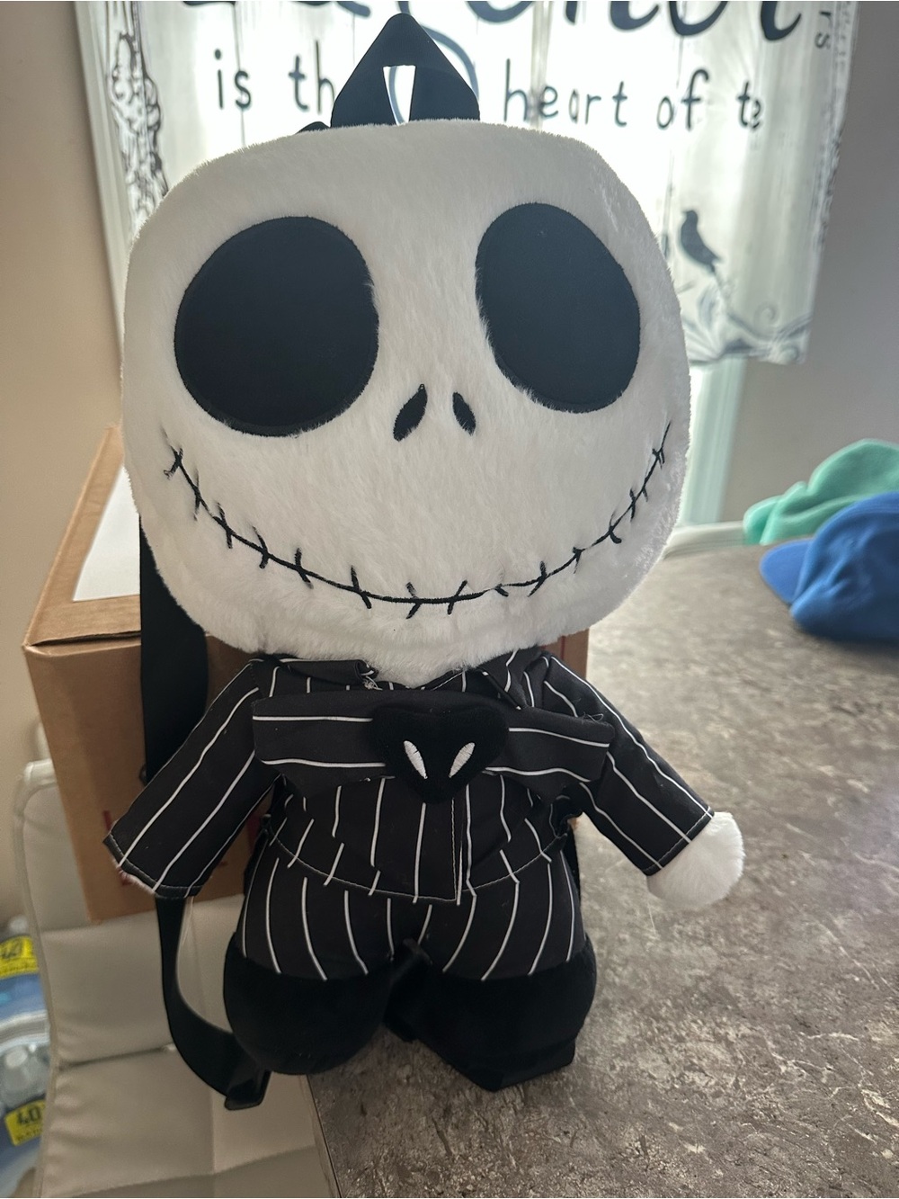 Jack Skellington Plush Backpack - Black & White